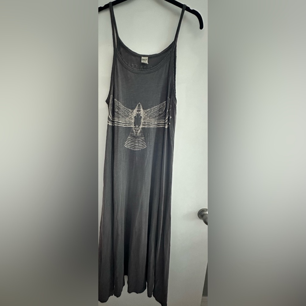 Magnolia Pearl Gray Maxi Dress with White Design